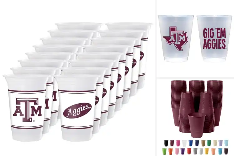 Detailed view of Best Texas A&M Plastic Cups